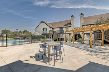 Poolside seating area